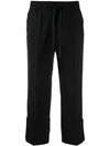 Red Valentino Elasticated Waistband Cropped Trousers In 0no Nero
