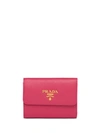 Prada Saffiano Tri-fold Wallet In Pink