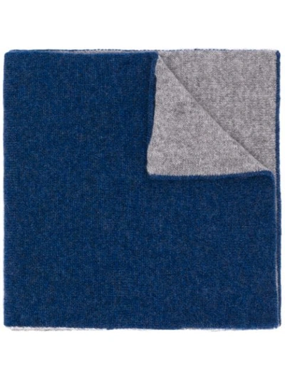 Dell'oglio Two-tone Cashmere Scarf In Blue