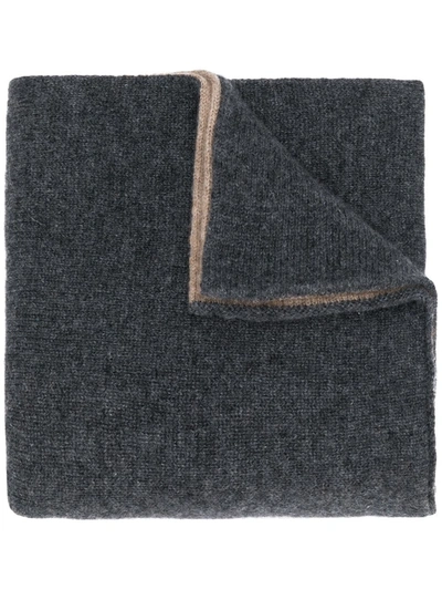 Dell'oglio Cashmere Knitted Scarf In Grey