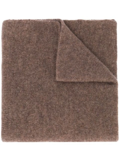Dell'oglio Cashmere Knitted Scarf In Brown