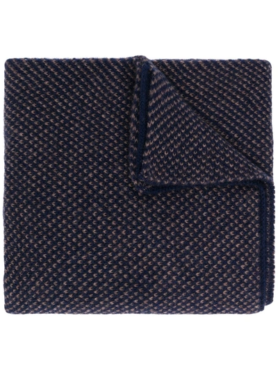 Dell'oglio Knitted Cashmere Scarf In Blue