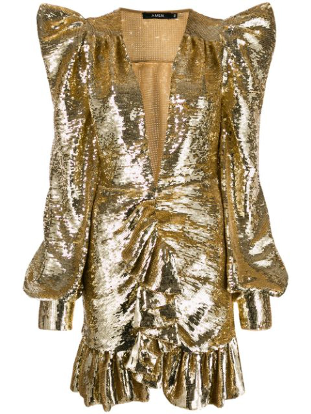 amen sequin dress Amen Asymmetric Sequin Dress | Black