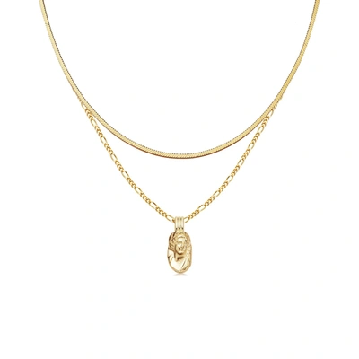 Missoma Gold Cameo Chain Necklace Set