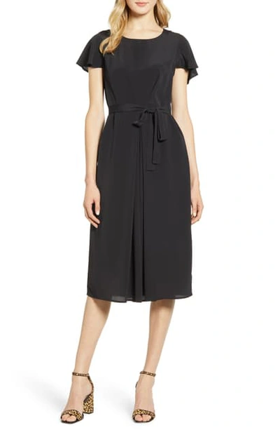 B Collection By Bobeau Pleated Woven Dress In Black