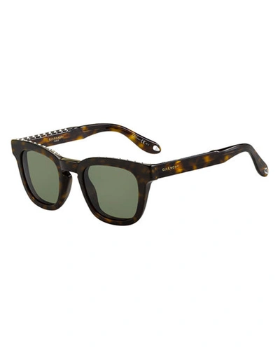 Givenchy Studded Square Sunglasses In Dark Brown