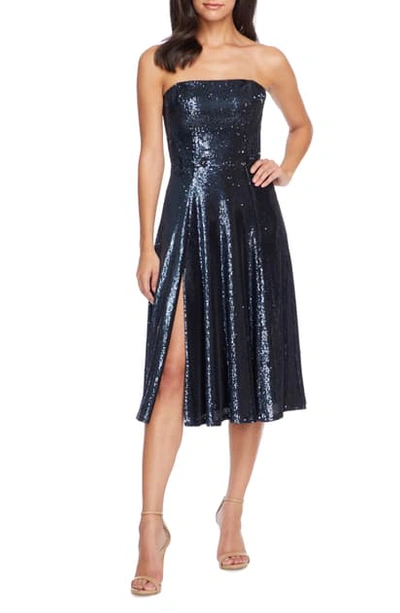 Dress The Population Ruby Strapless Sequin Party Dress In Night Sky