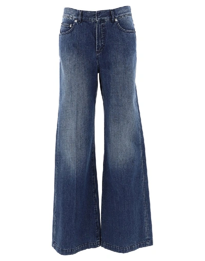 Dior Flared Wide Leg Jeans In Blue