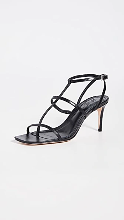 Schutz Women's Ameena T-strap Leather Sandals In Black