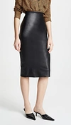 Commando Faux Leather Side Slit Midi Skirt In Black