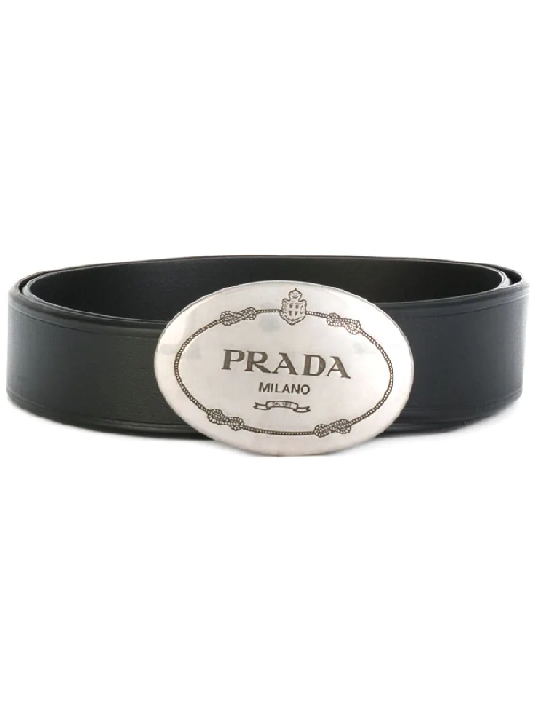 prada logo buckle belt