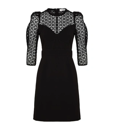 sandro mini dress with lace detail Sandro Emila Lace Detail Puff Sleeve Minidress In Black