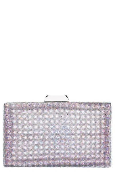 Nina Desyre Crystal Minaudiere In White Ab