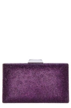 Nina Desyre Crystal Minaudiere In Eggplant