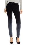 Ag The Farrah High Waist Velvet Ankle Skinny Jeans In Sunbaked Ombre Super Black