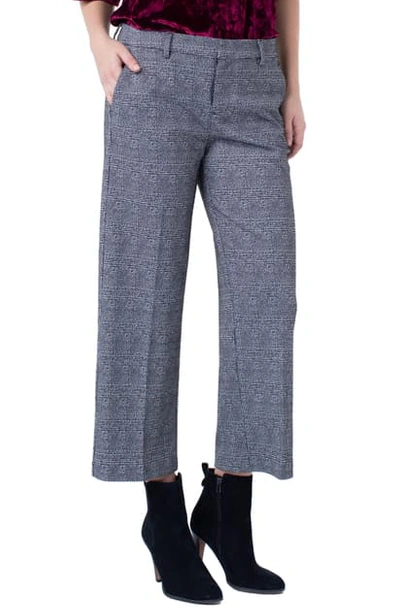 Liverpool Kelsey Glen Plaid Stovepipe Knit Trousers In Black/ White