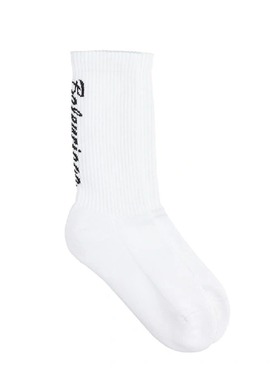 Balenciaga Socks In White Cotton