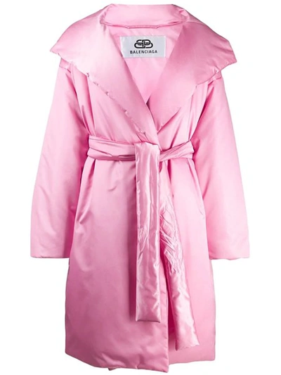 Balenciaga Coat In Rose-pink Polyester