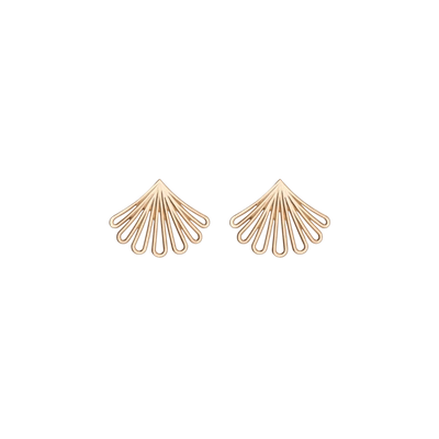 Aurate Deco Fan Gold Earrings