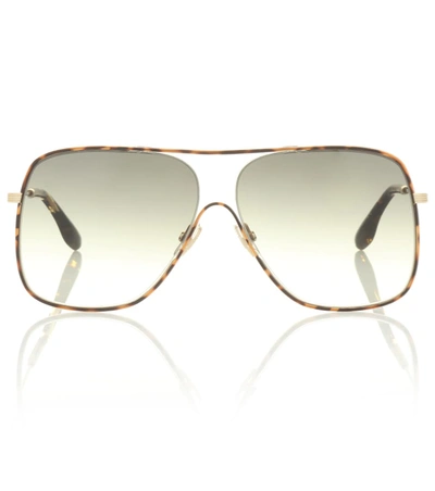 Victoria Beckham Loop Navigator Aviator Sunglasses In Brown