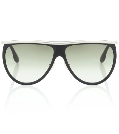 Victoria Beckham Half Moon High Brow Sunglasses In Black