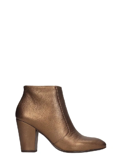Chie Mihara El-huba High Heels Ankle Boots In Bronze Leather