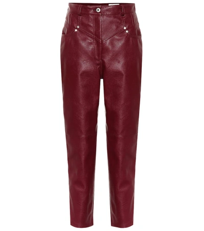 Stella Mccartney High-rise Faux Leather Straight Pants In Red