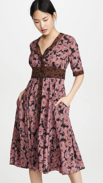 Diane Von Furstenberg Peony Dress In Camellias Small Multi
