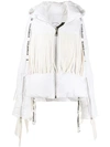 Khrisjoy Fringed Oversized Puffer Jacket In White