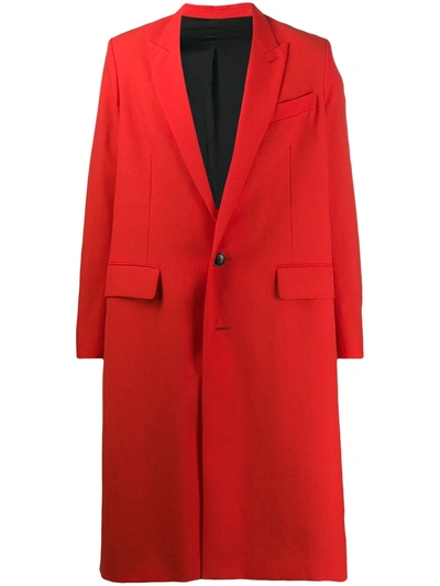 Ami Alexandre Mattiussi Two-buttons Long Coat In Red