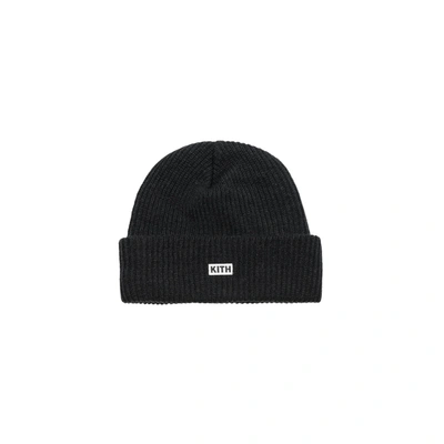Pre-owned Kith  Classic Logo Knit Beanie Black