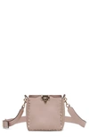 Valentino Garavani Rockstud Mini Hobo Crossbody Bag In Poudre Rockstud