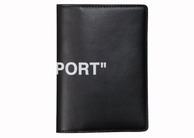 Pre-owned Off-white  Quote Passport Wallet Black White