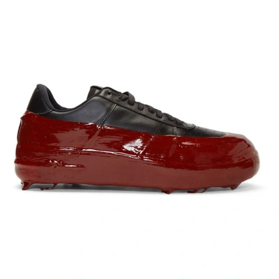 424 Ssense Exclusive Black And Red Dipped Sneakers In Blk/red
