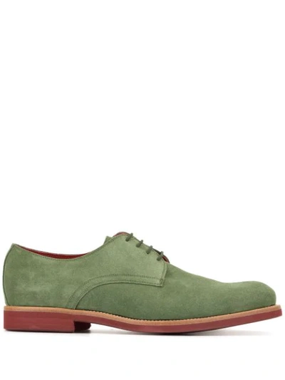 Manolo Blahnik Tonal Derby Shoes In Green