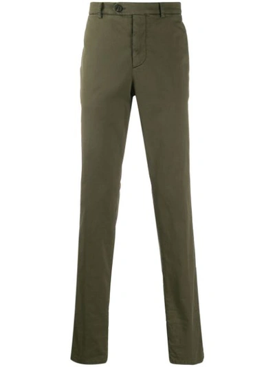 Brunello Cucinelli Colour Block Regular Trousers In Green