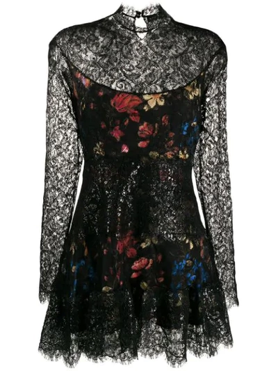 Etro Lace Panel Dress In Black