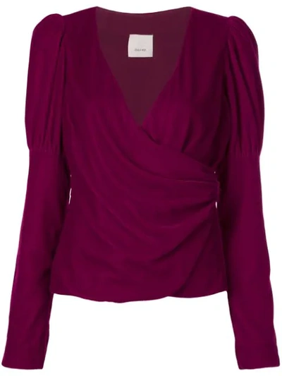 Cinq À Sept Theo Wrap-style Top In Purple