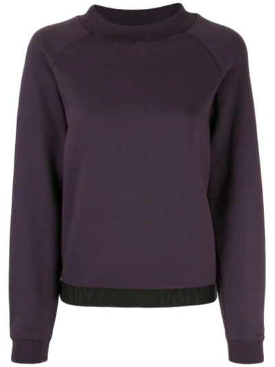 Emporio Armani Logo Trim Sweatshirt In Purple