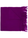 Isabel Marant Frayed Hem Scarf In Purple