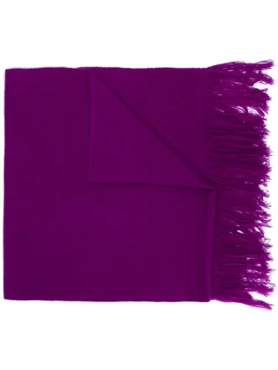 Isabel Marant Frayed Hem Scarf In Purple