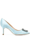 Manolo Blahnik Hangisi Embellished Pumps In Blue