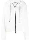 Moncler Zip Up Hoodie In White