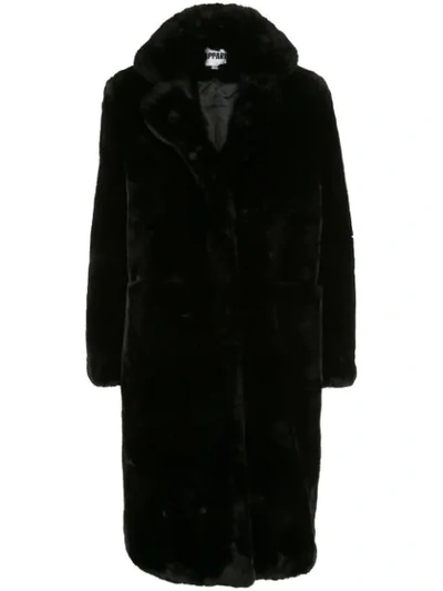 Apparis Laure Oversized Faux-fur Coat In Black