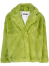 Apparis Manon Faux Fur Jacket In Green