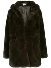 Apparis Maria Hooded Faux-fur Coat In Green