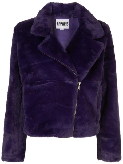 Apparis Tukio Faux Fur Jacket In Purple