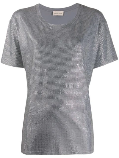 Alexandre Vauthier Rhinestone Embellished T-shirt In Grey