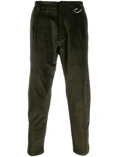 Low Brand Tapered Corduroy Trousers In Green