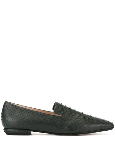 Rodo Snakeskin-effect Loafers In Green